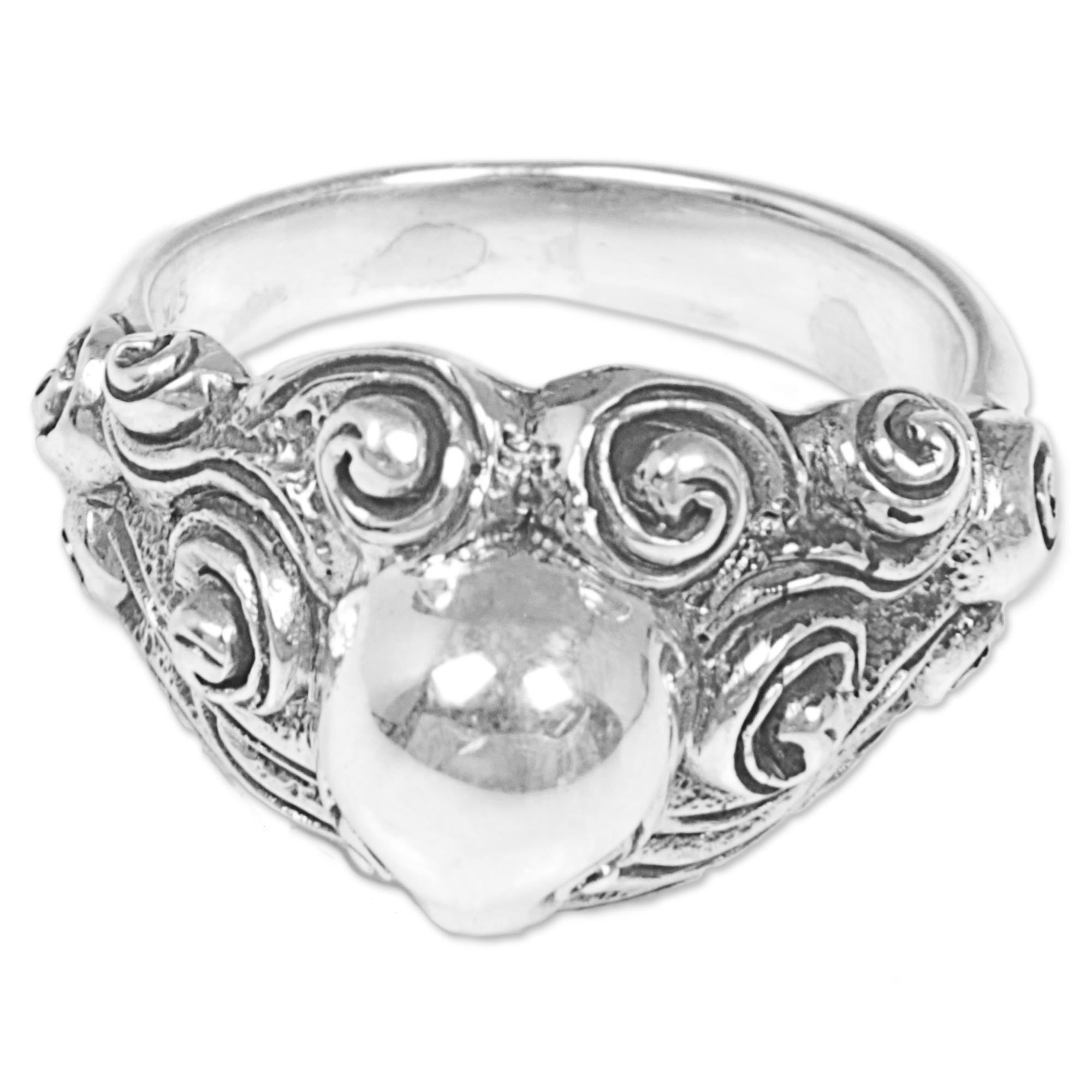 Sterling Silver Cocktail Ring Octopus from Indonesia - Octopus of the Deep